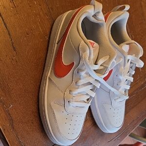 Nike Kids White and Orange Sneakers